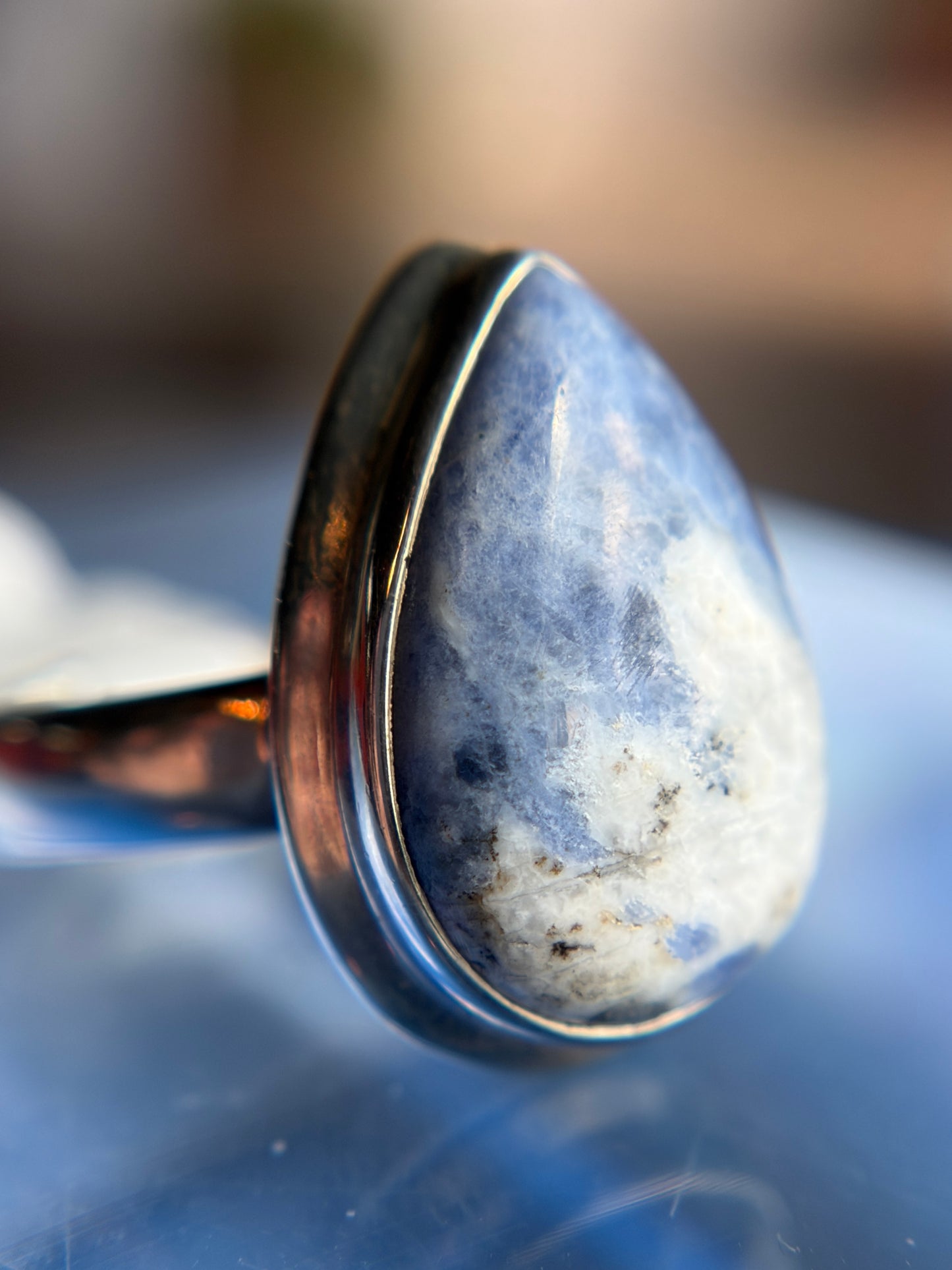 Sodalite Ring Size 6 Sterling Silver