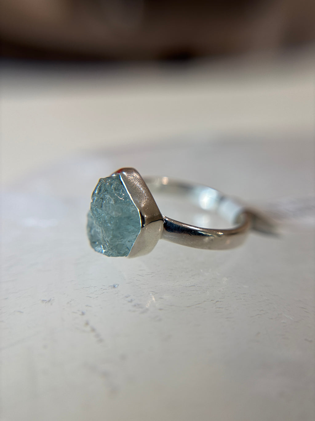 Aquamarine Ring Size 11 Sterling Silver