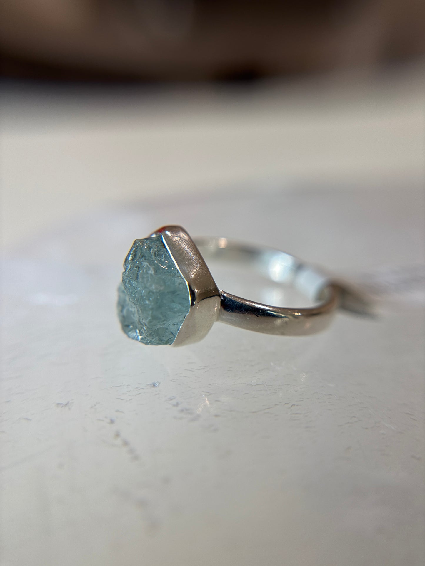 Aquamarine Ring Size 11 Sterling Silver