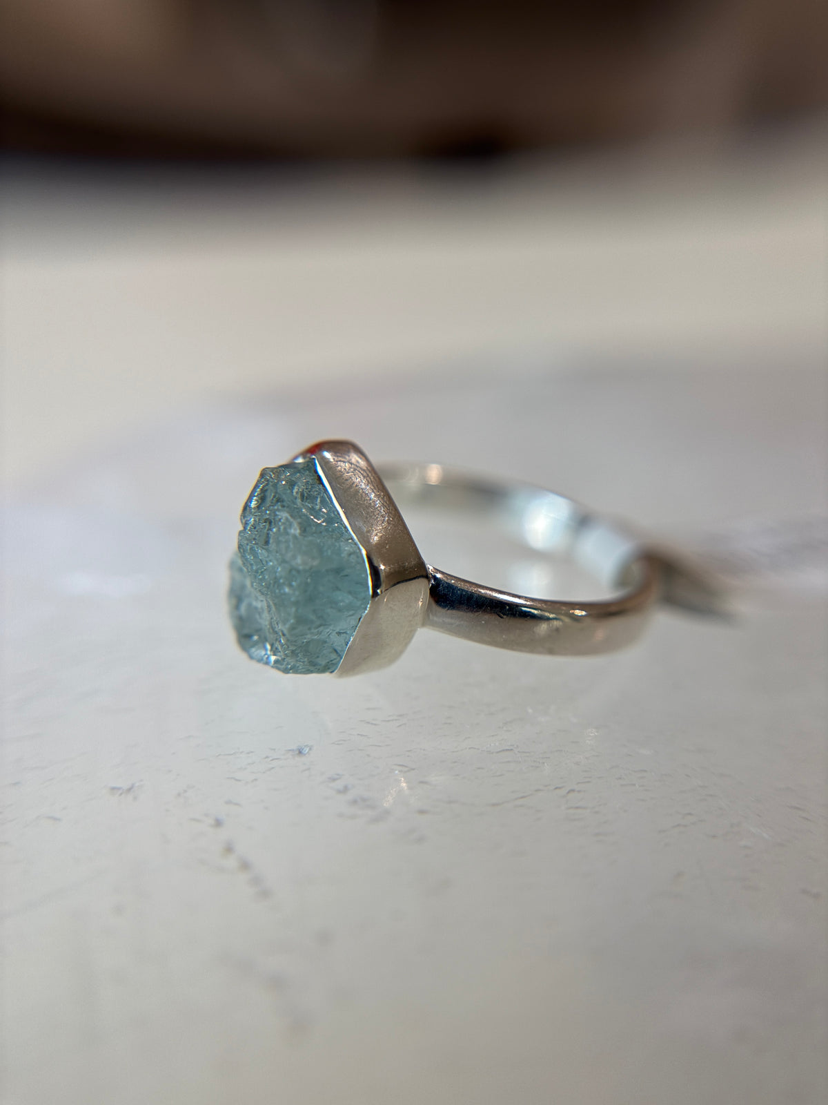 Aquamarine Ring Size 11 Sterling Silver