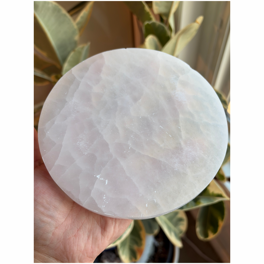 Selenite Large Round Charging Plate 5.5”