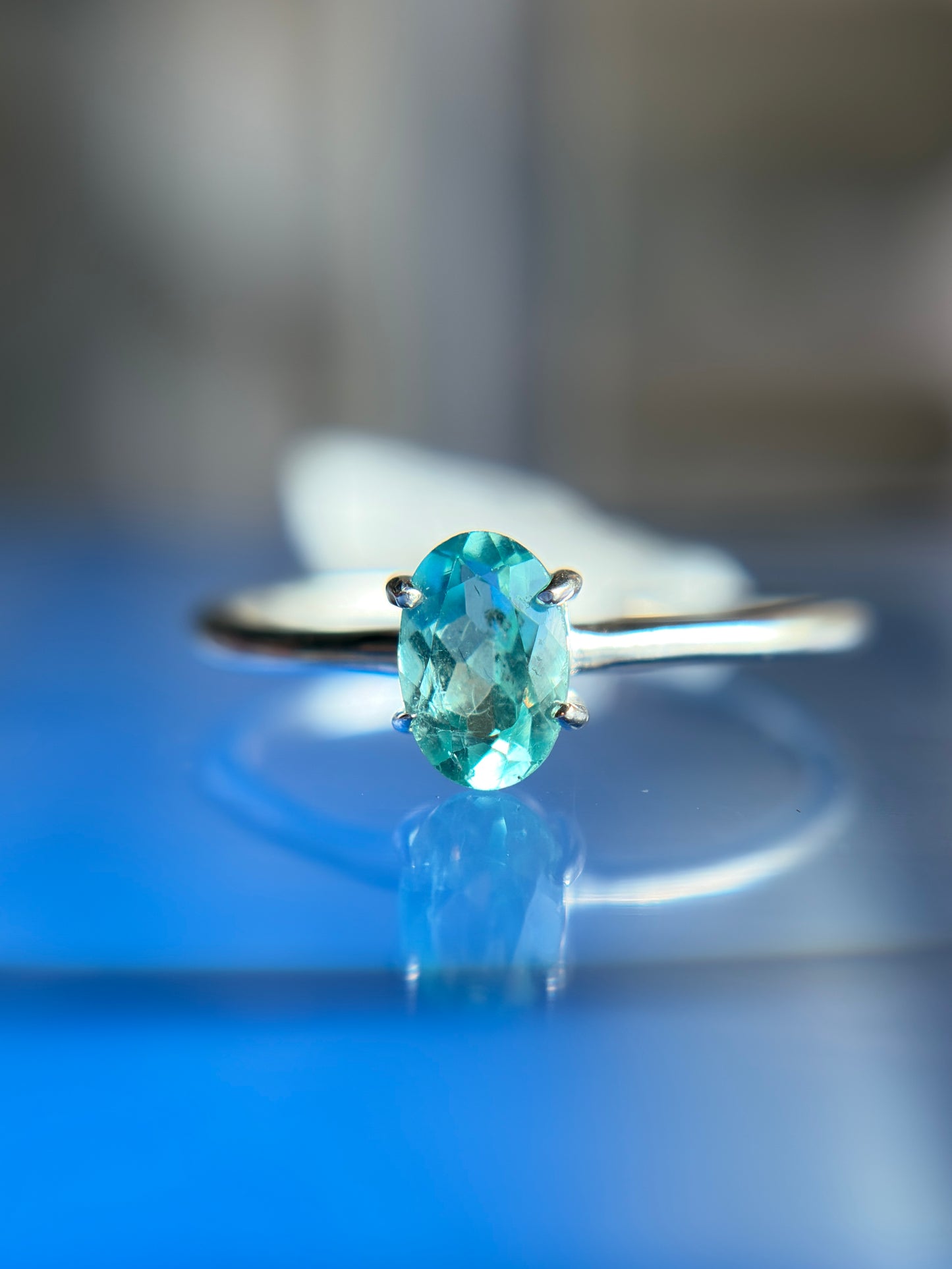 Apatite Ring Size 6 Sterling Silver