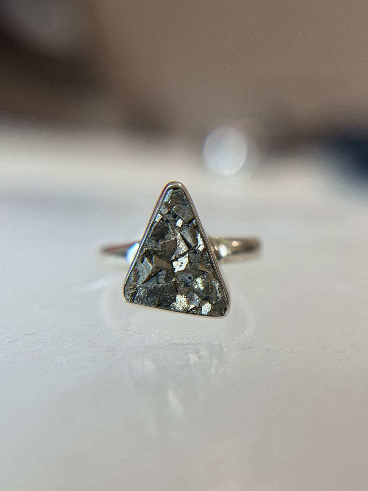 Sterling Silver Pyrite Ring Size 7