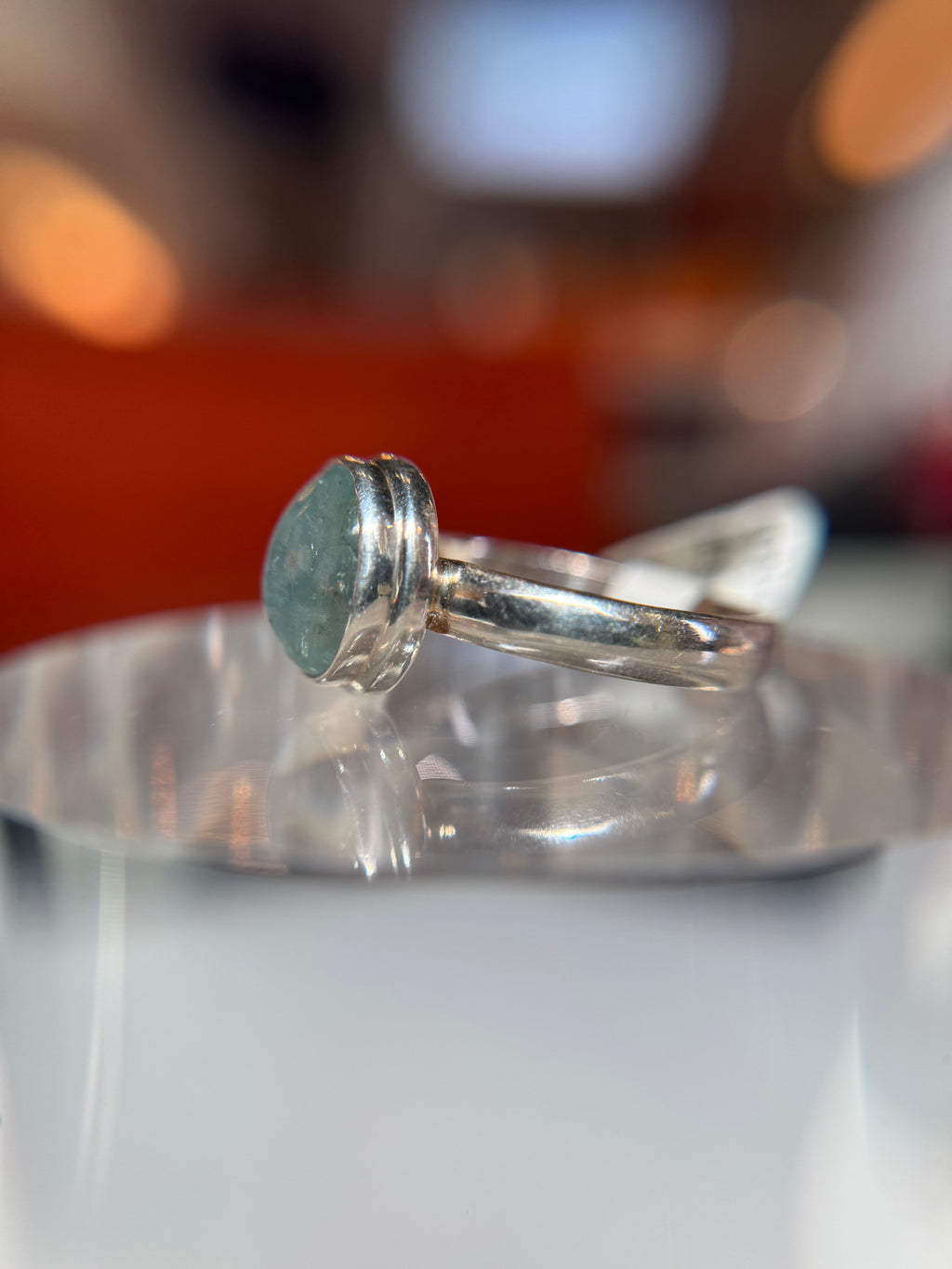 Aqua Kyanite Ring Size 9
