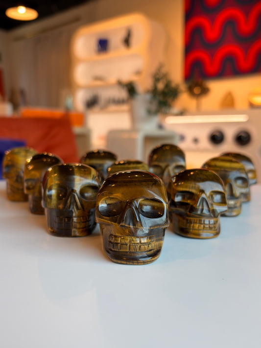 Tiger’s Eye Skulls