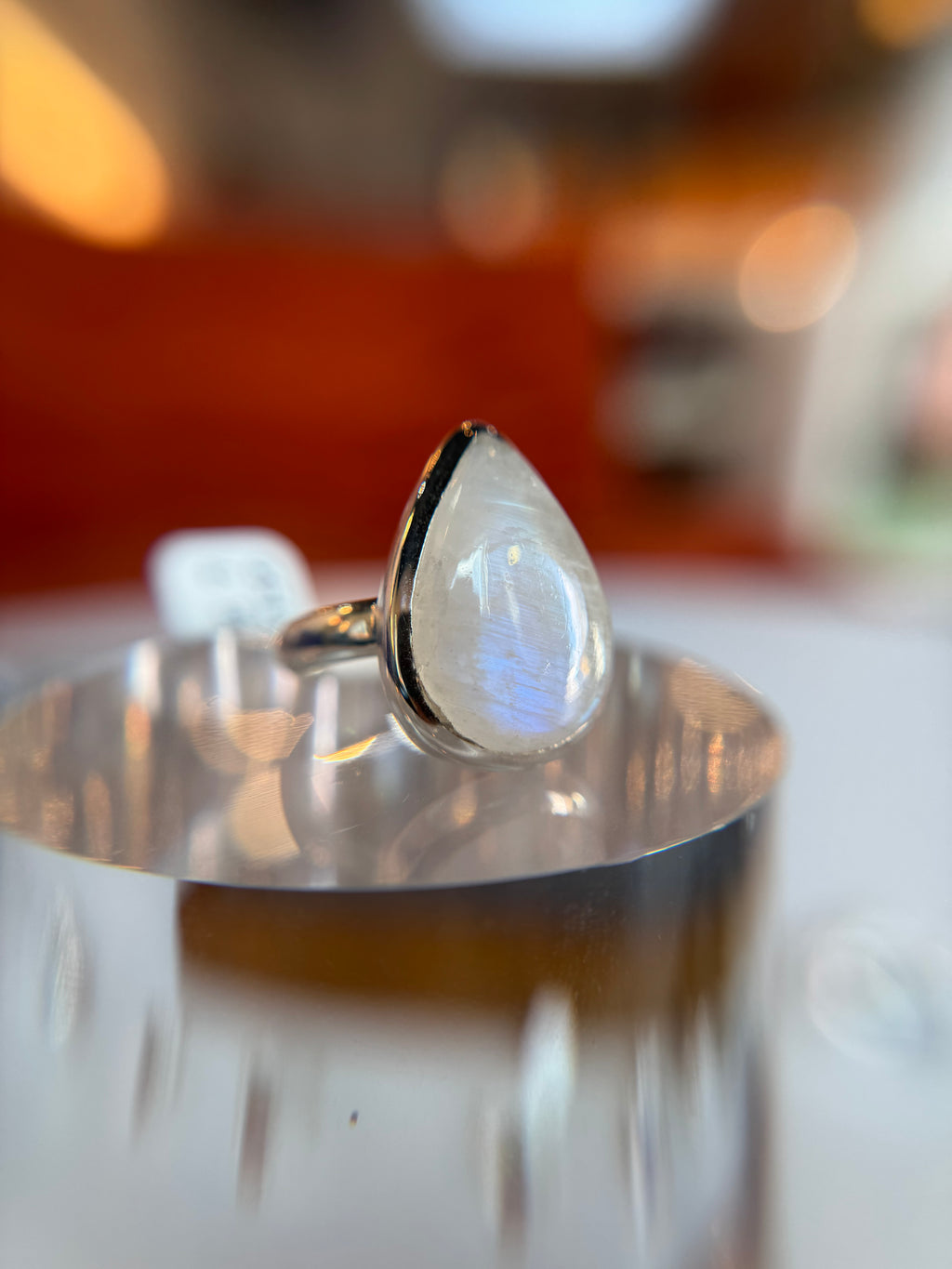 Blue Flash Moonstone Ring Size 7