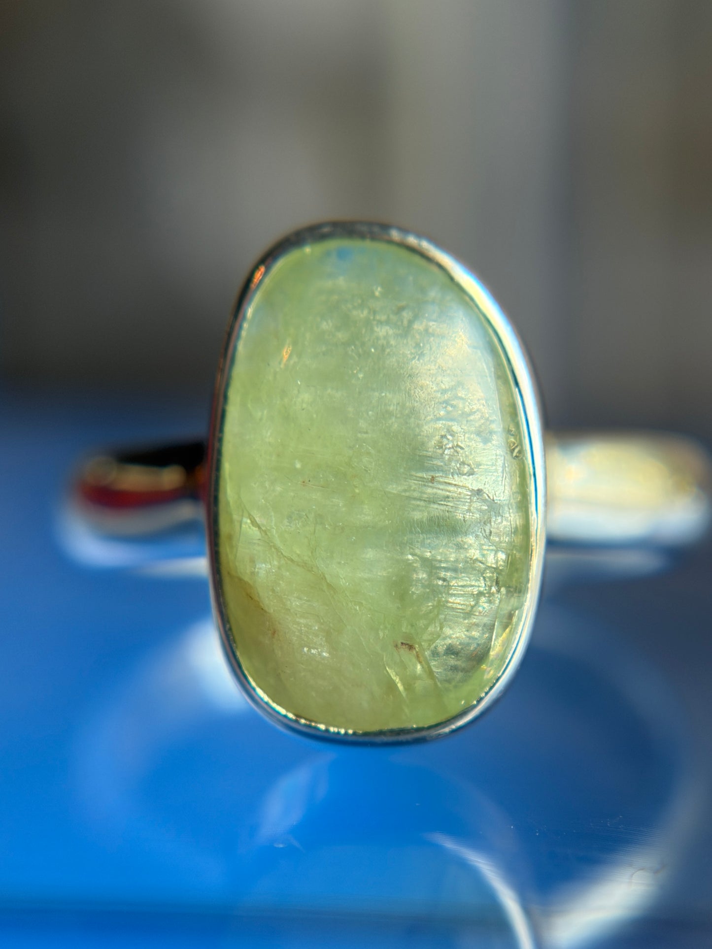 Green Kyanite Ring Size 7 Sterling Silver