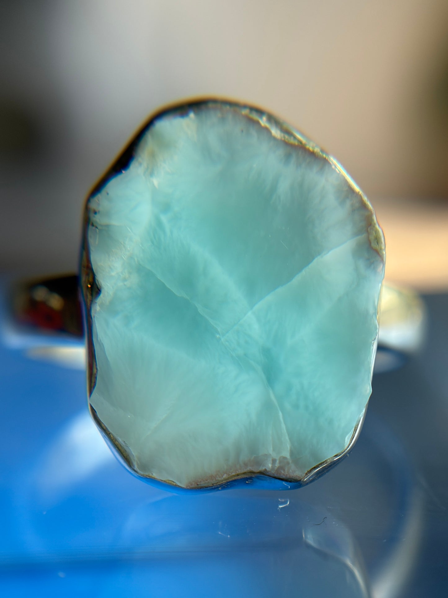 Larimar Ring Size 11 Sterling Silver