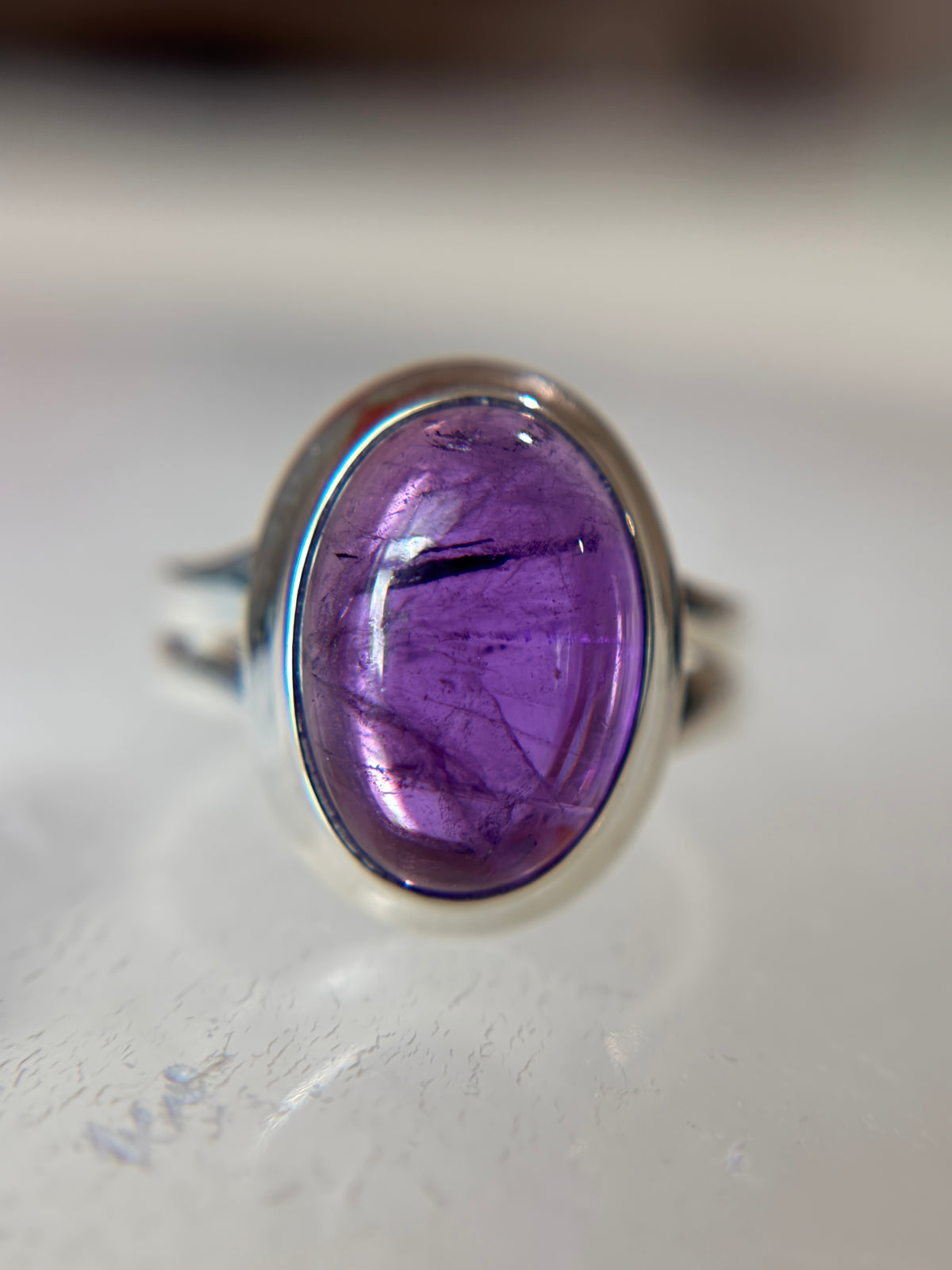 Amethyst Ring Size 6 Sterling Silver