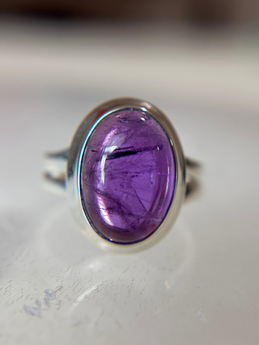 Amethyst Ring Size 6 Sterling Silver