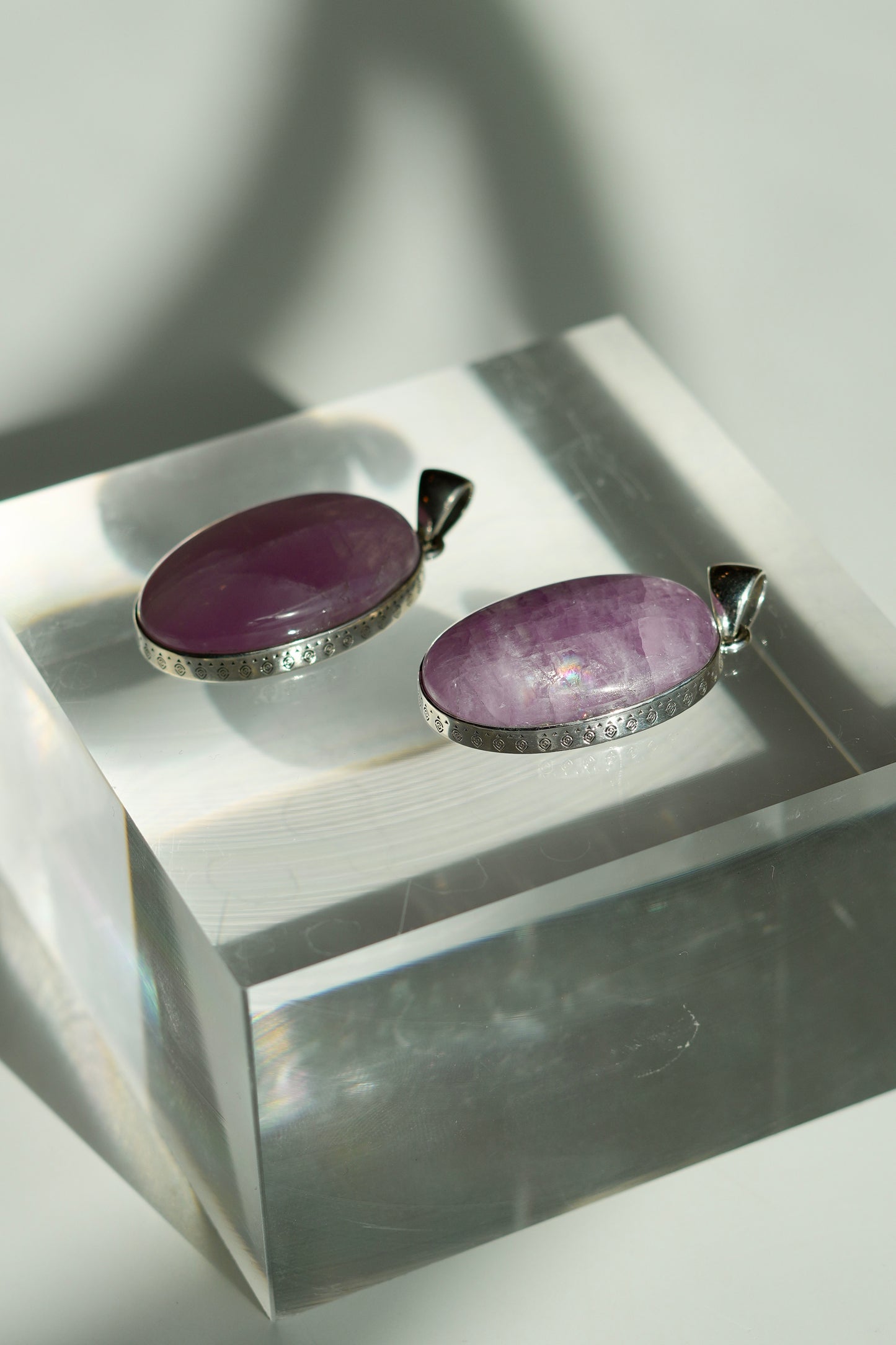 Sterling Silver Kunzite Necklace Pendant