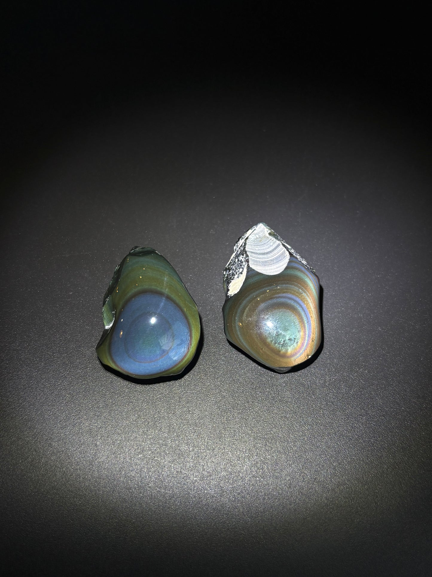 Half Polished Rainbow Obsidian