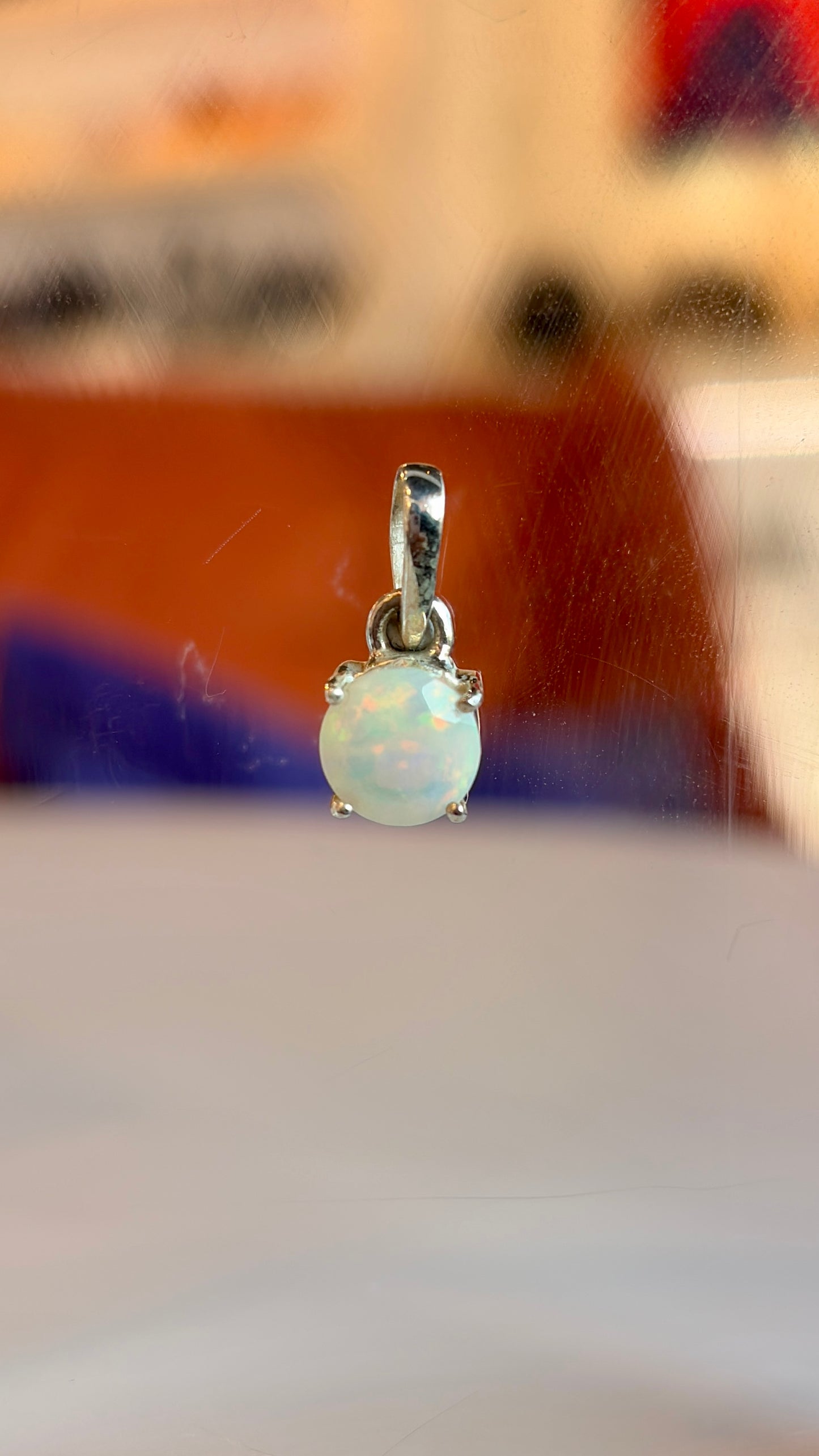 Opal Circle Necklace Pendant