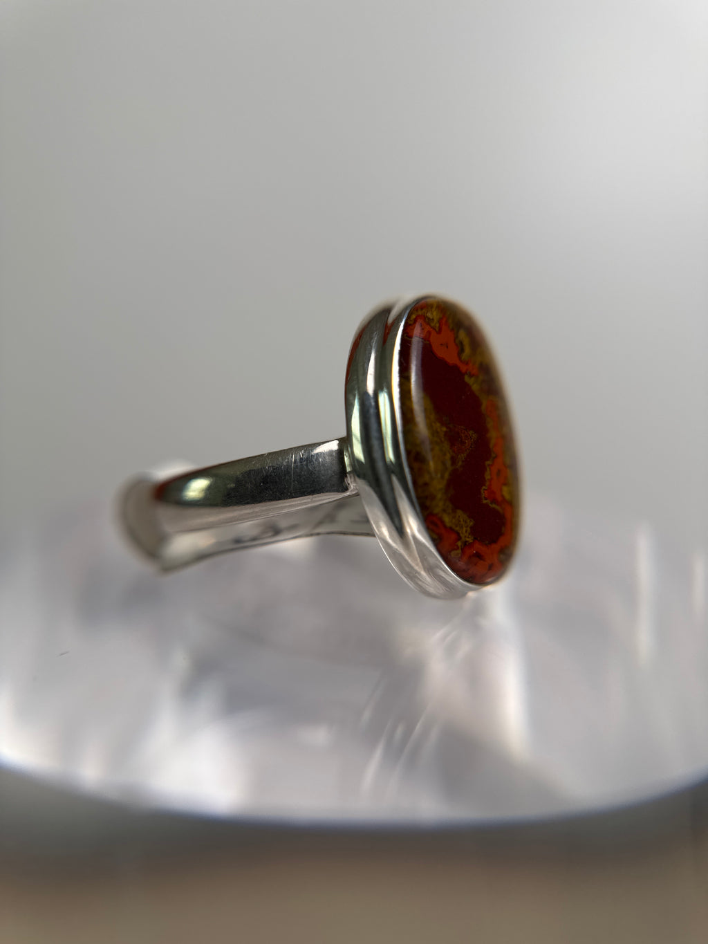 Seam Agate Ring Size 8