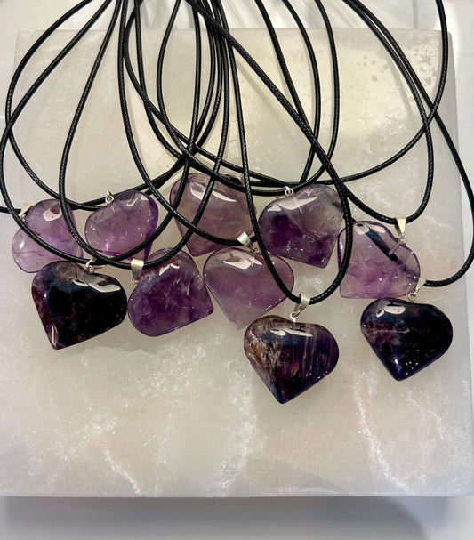 Amethyst Heart Pendant Necklace