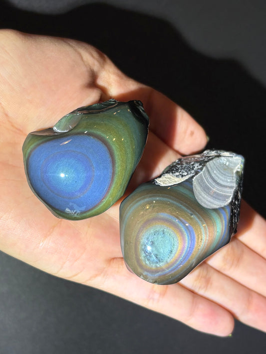 Half Polished Rainbow Obsidian