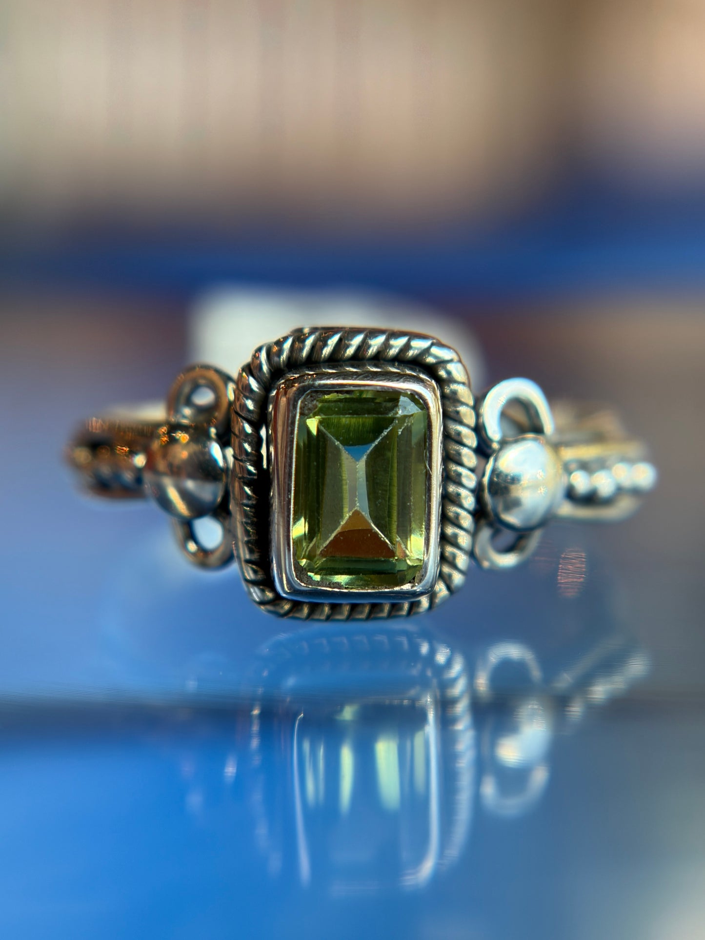 Peridot Ring Sterling Silver