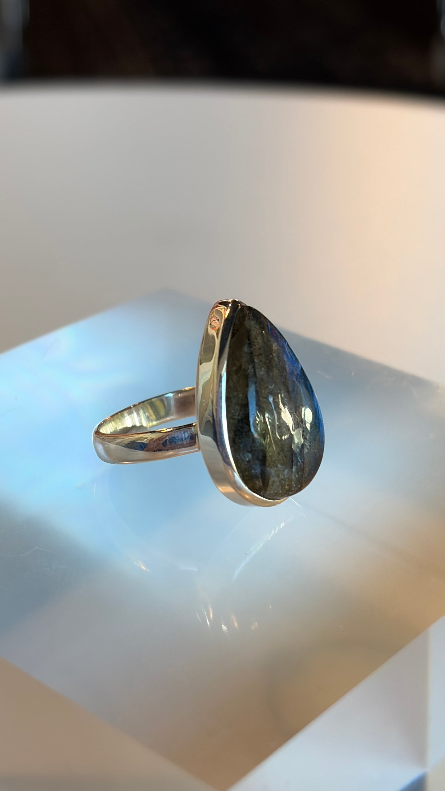 Sterling Silver Ring Labradorite Ring Size 9