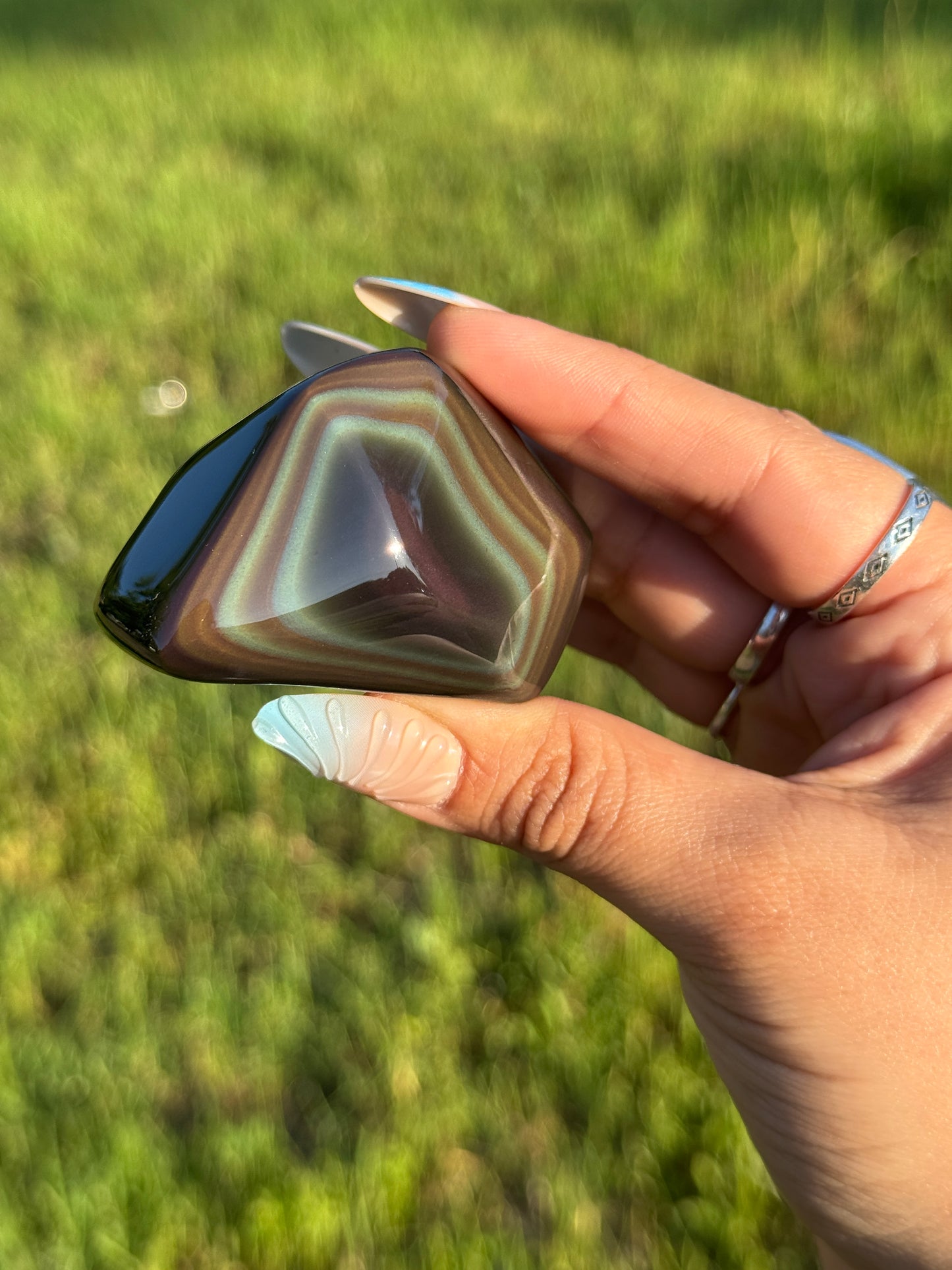 High Grade Rainbow Obsidian Freeform 📍 Mexico | RO-5