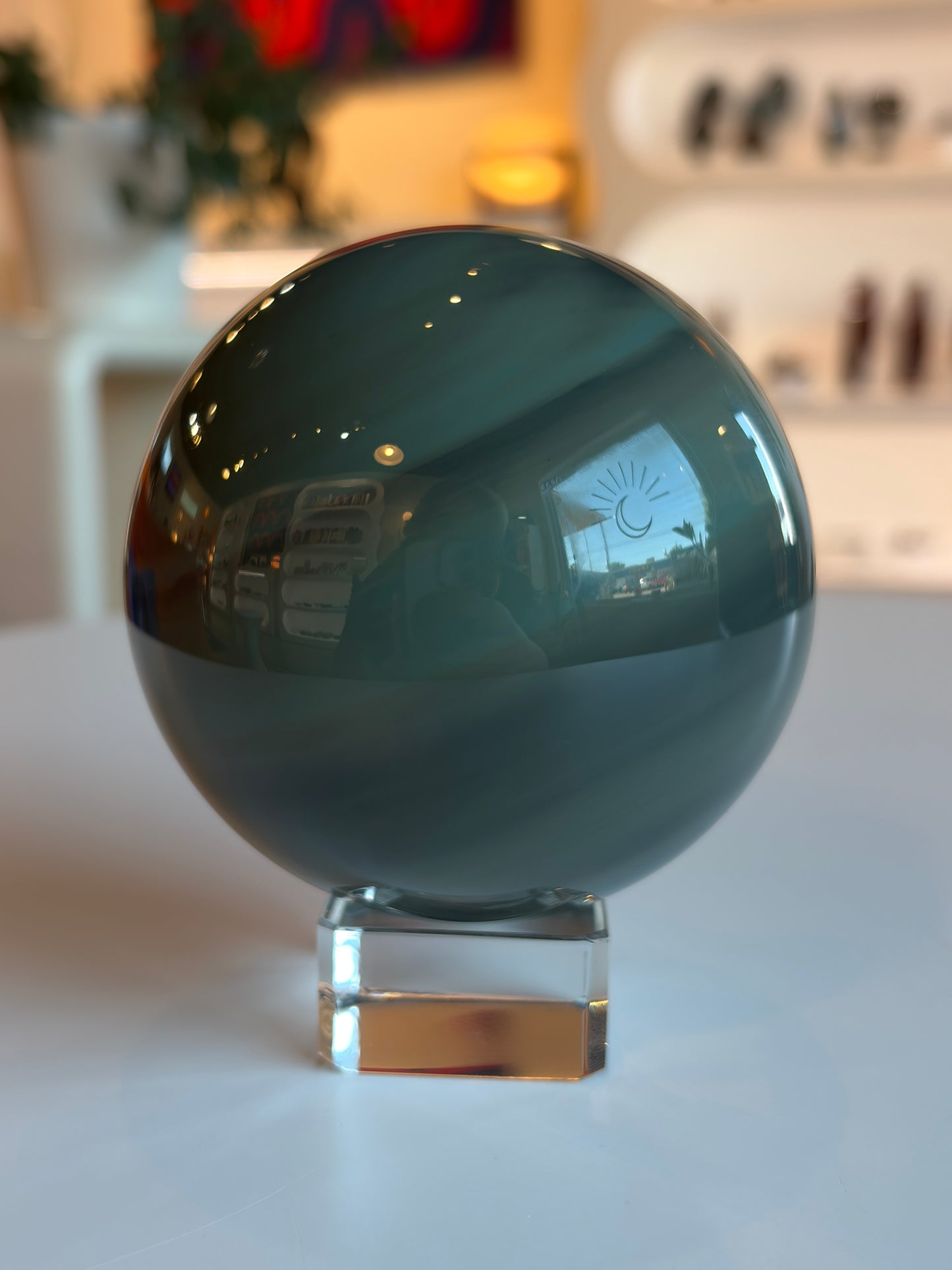 Large Platinum Obsidian Sphere