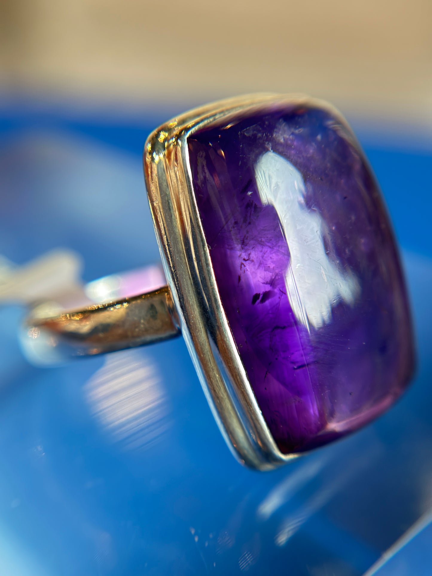 Amethyst Ring Size 12 Sterling Silver