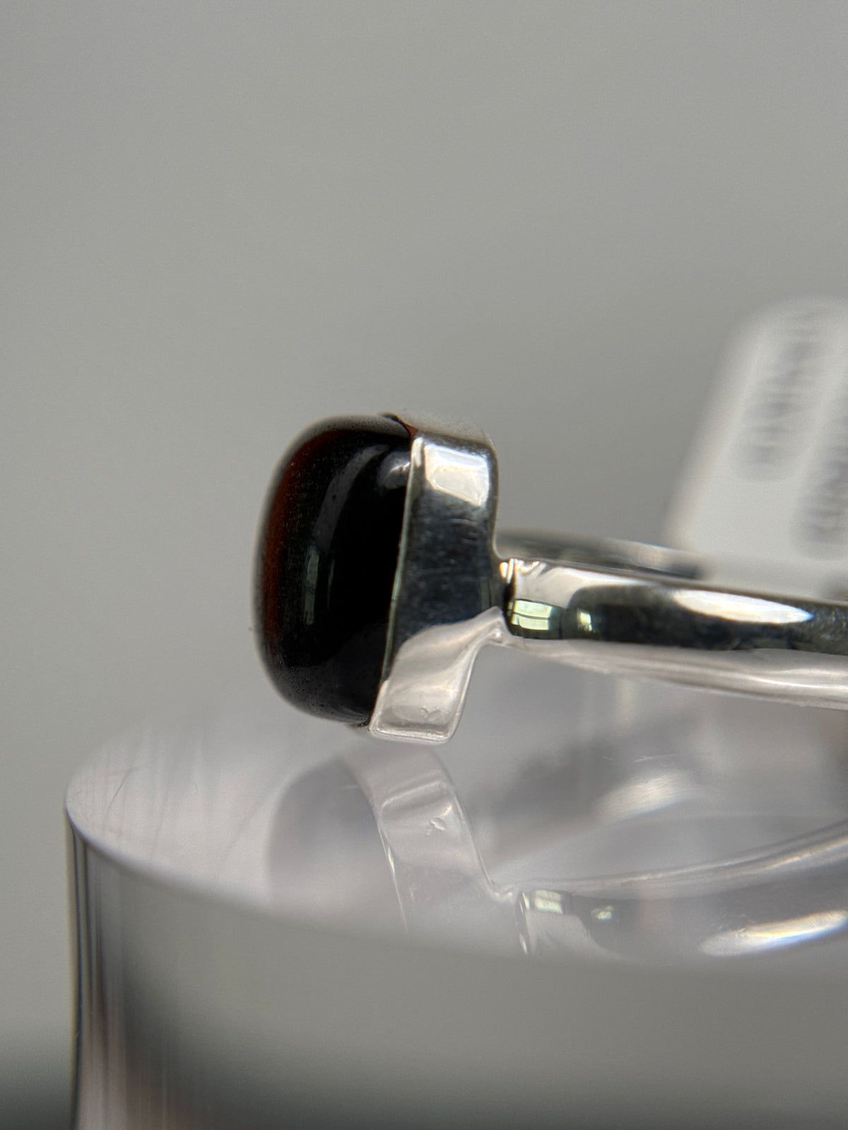 Silver Obsidian Ring Size 8