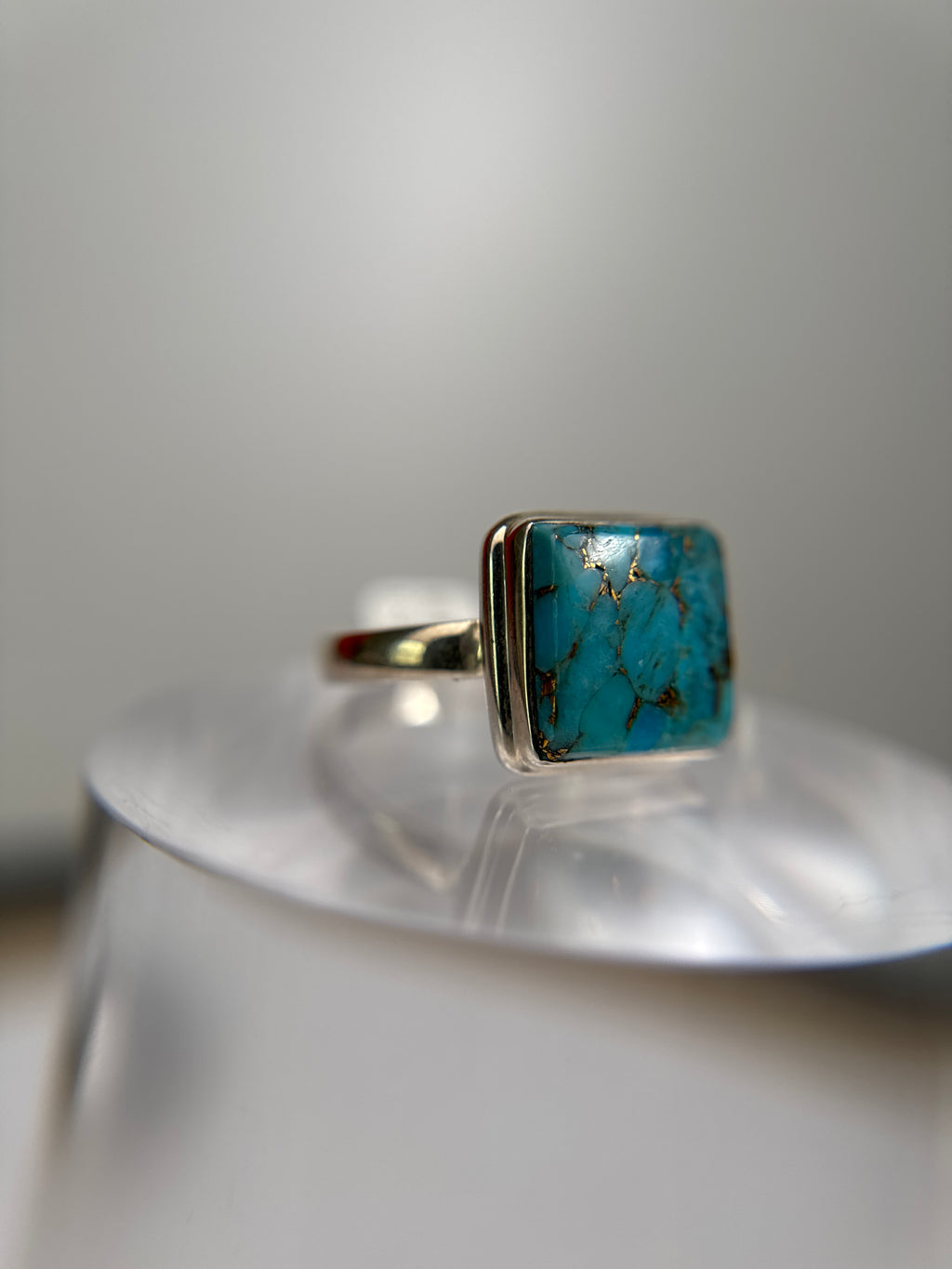 Blue Copper Turquoise Ring Size 11