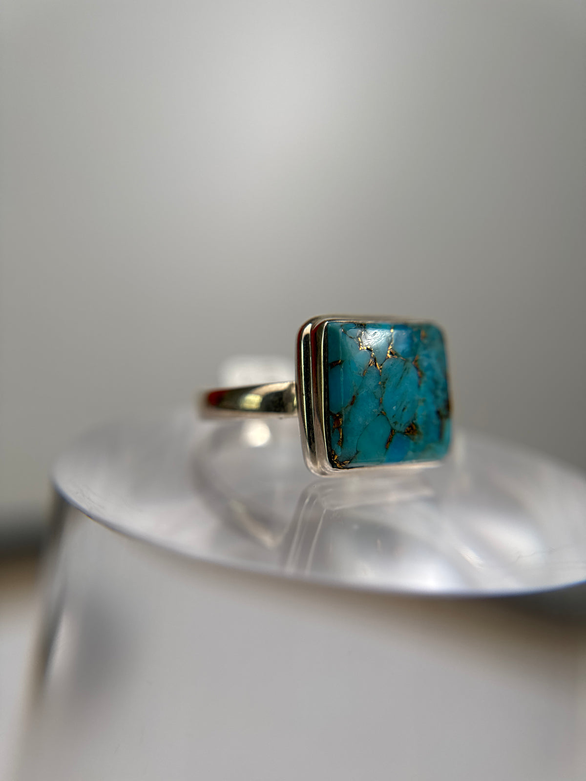 Blue Copper Turquoise Ring Size 11