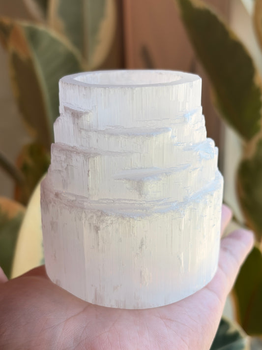 Selenite Votive Candle Holder
