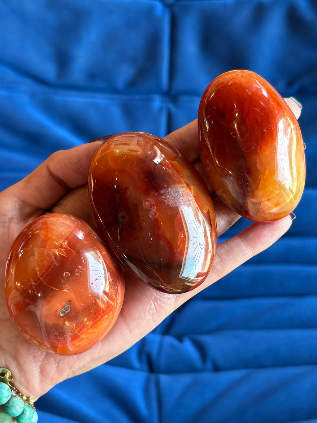 Large Carnelian Palm Stone