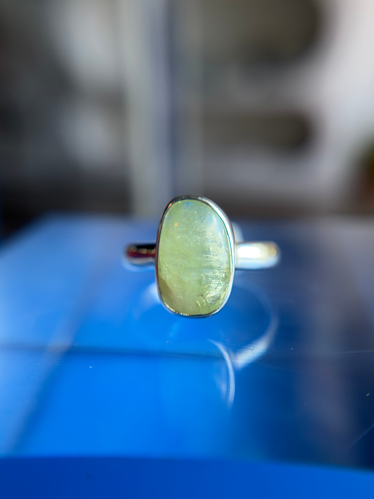 Green Kyanite Ring Size 7 Sterling Silver