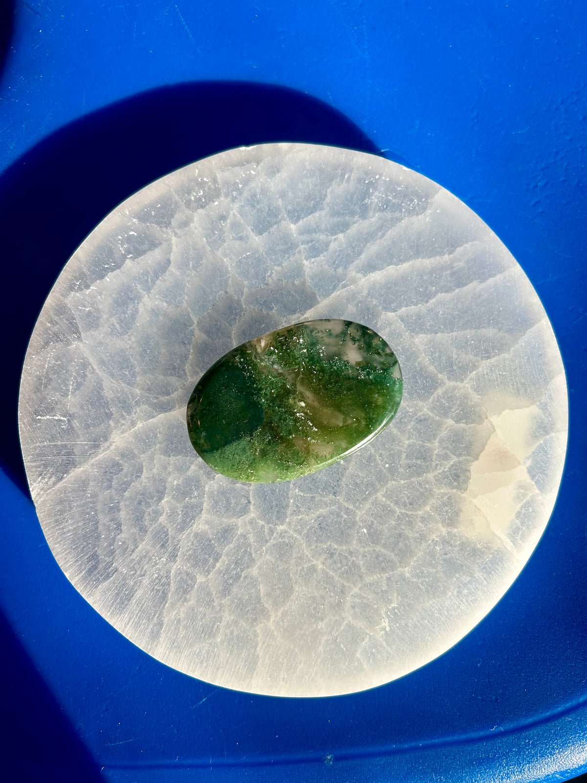 Moss Agate Palm Stone
