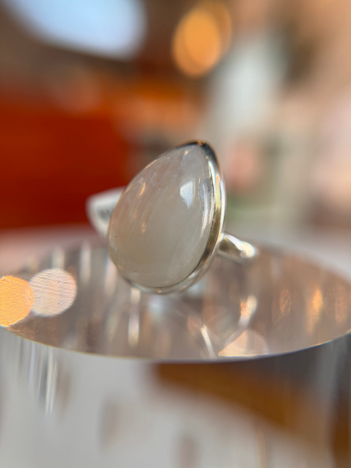 Blue Flash Moonstone Ring Size 9