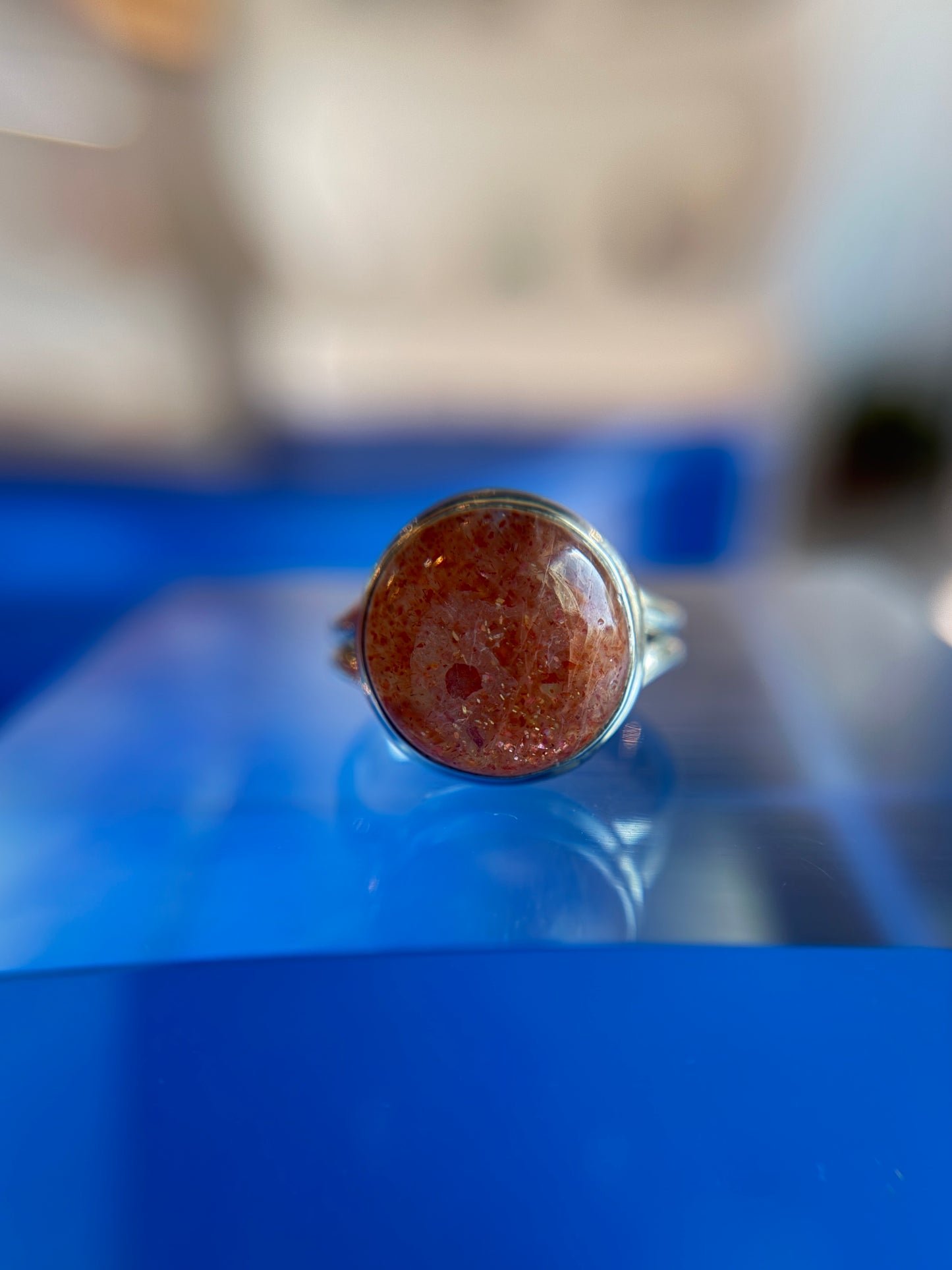 Sunstone Ring Size 10 Sterling Silver