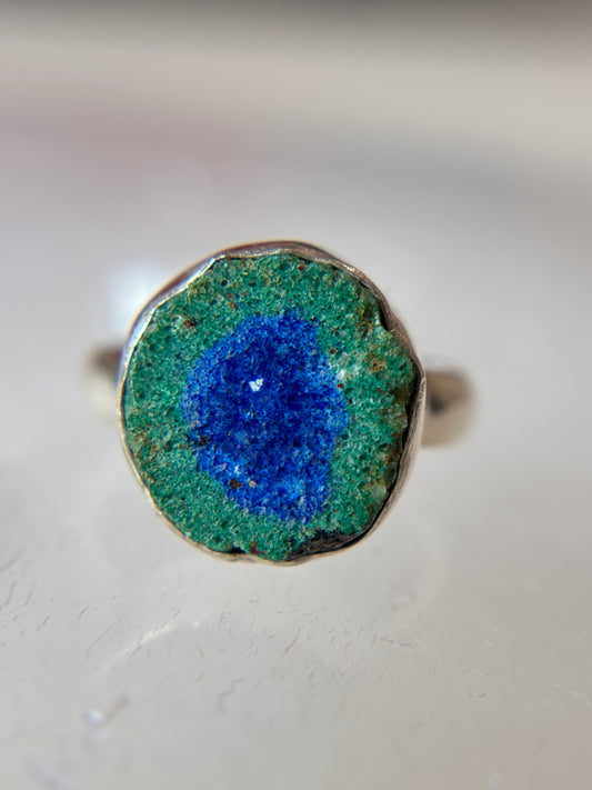 Blueberry Azurite Ring Size 5 Sterling Silver