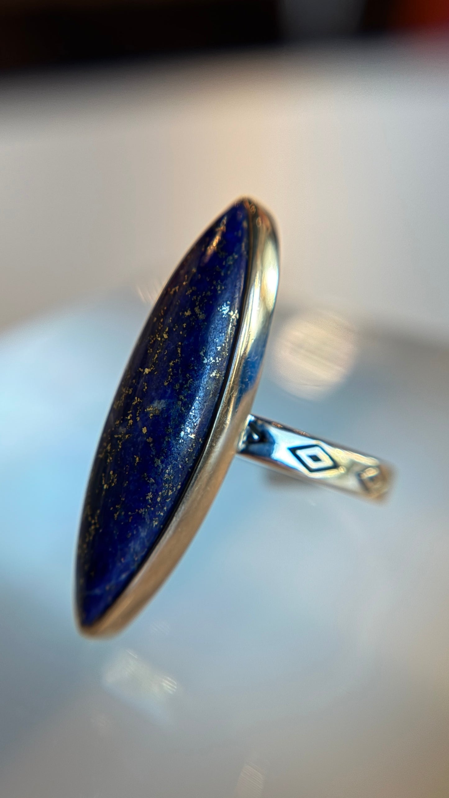 Sterling Silver Lapis Lazuli Ring Size 7