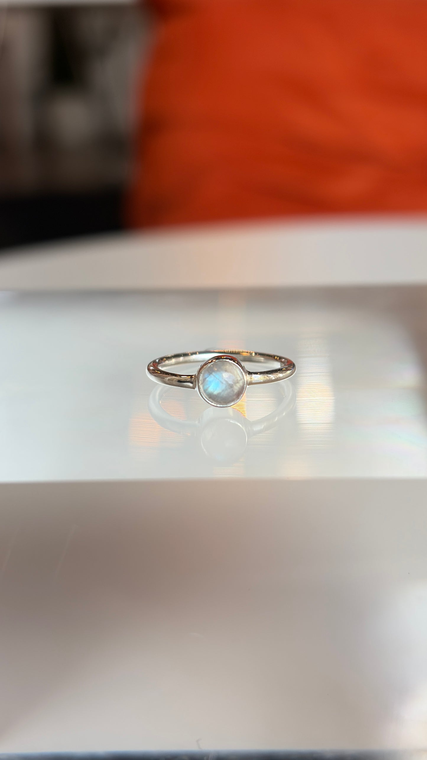 Rainbow Moonstone Ring Size 4