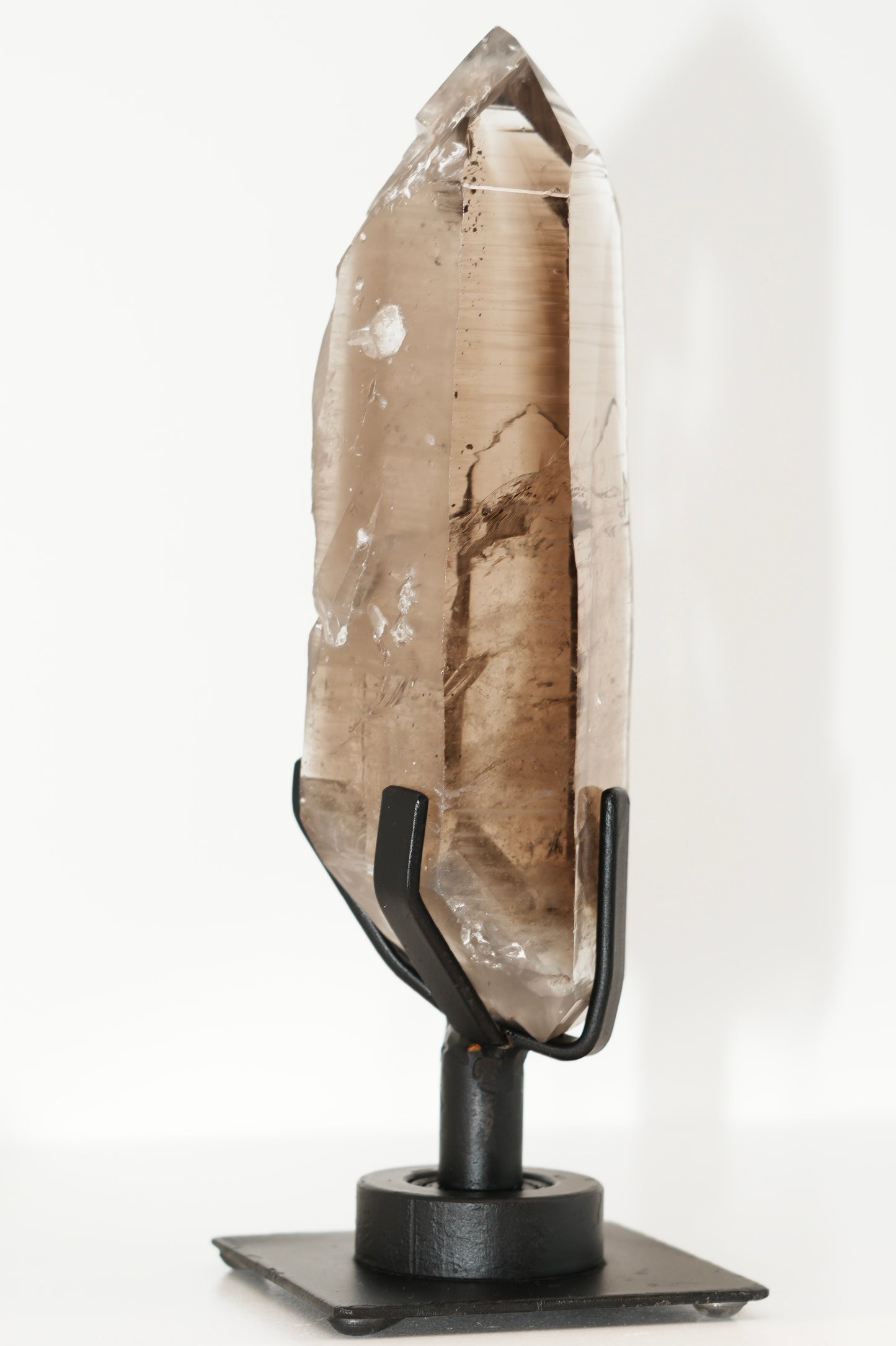 Rare Lemurian Smoky Citrine on swivel stand