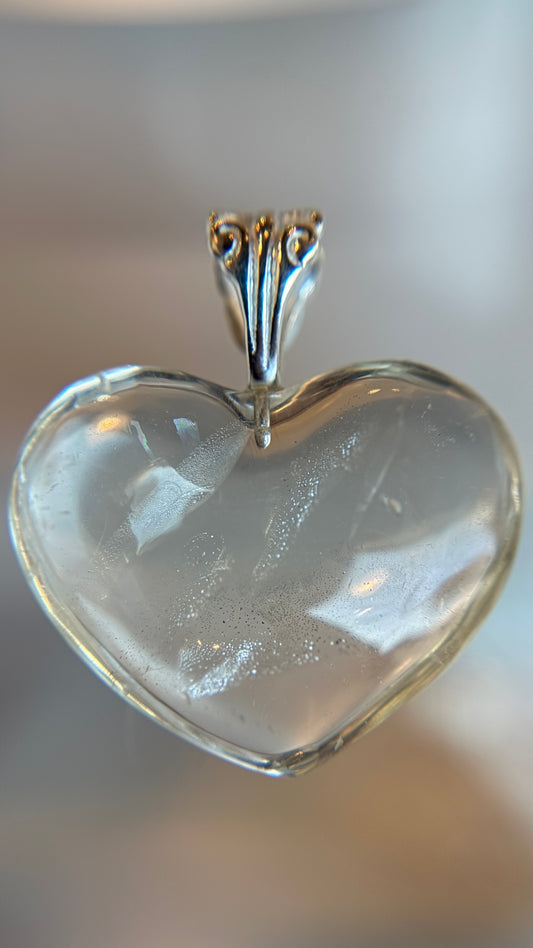 MOMOERRATI LIVE SALE ORDER: Clear Quartz Heart Pendant