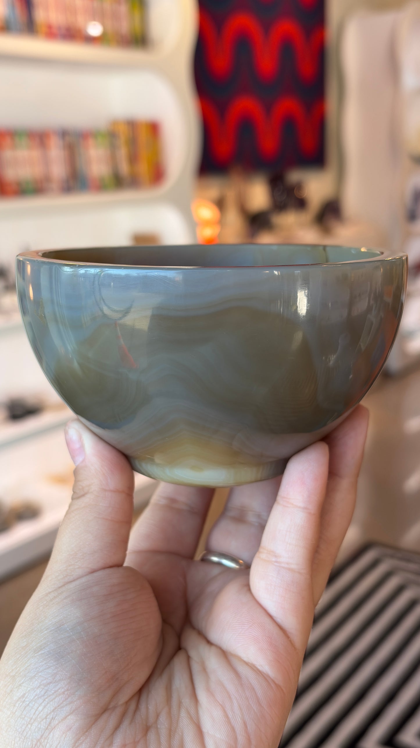 Banded Agate with Carnelian Bowl