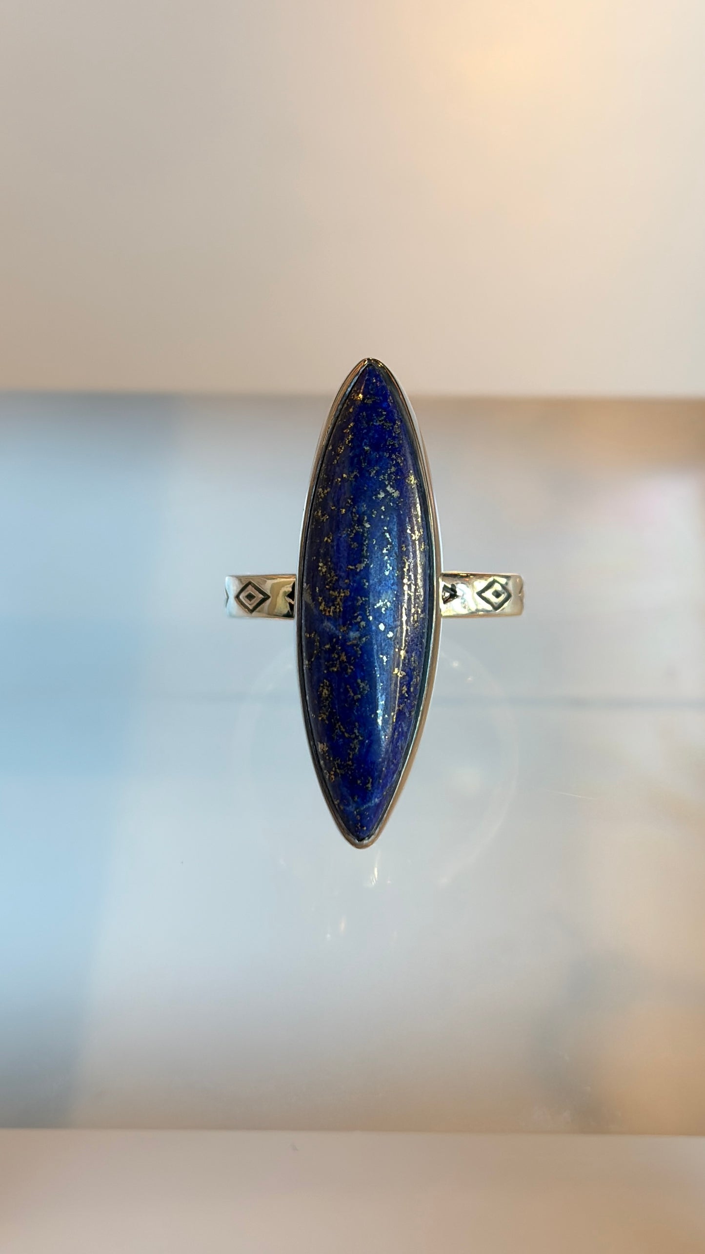 Sterling Silver Lapis Lazuli Ring Size 7
