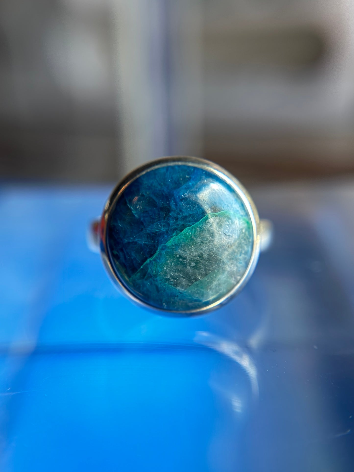 Shattuckite Ring Size 9 Sterling Silver