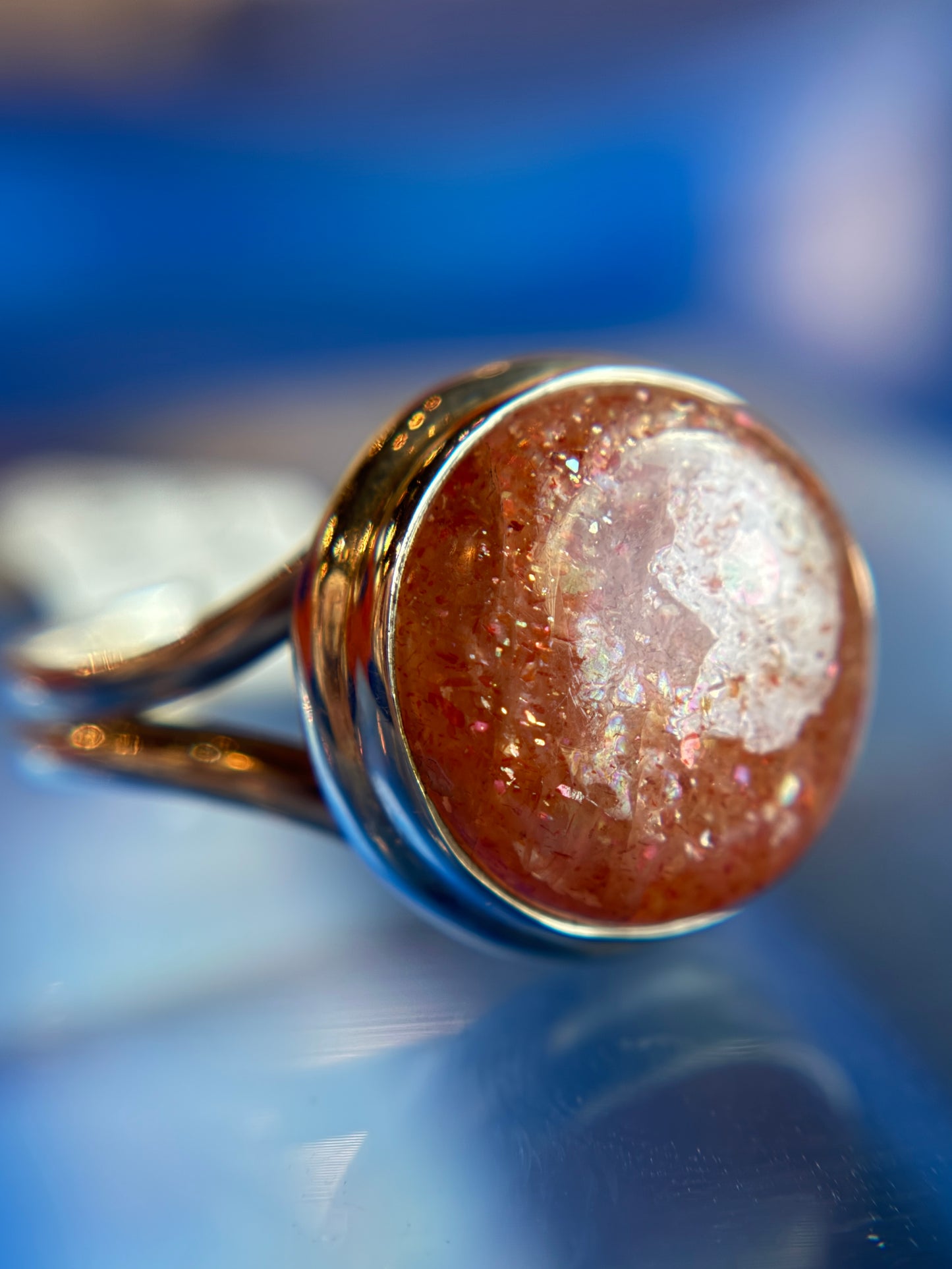 Sunstone Ring Size 10 Sterling Silver