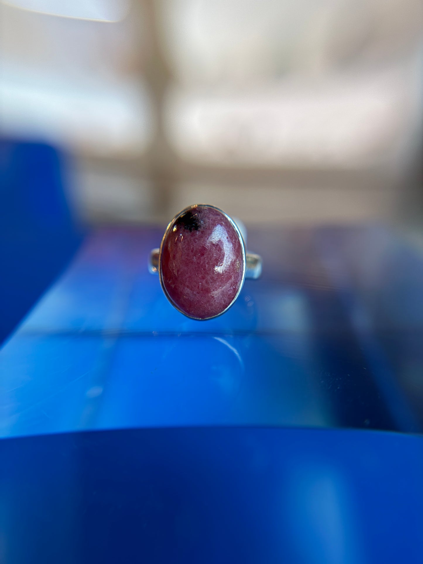 Rhodonite Ring Size 5 Sterling Silver