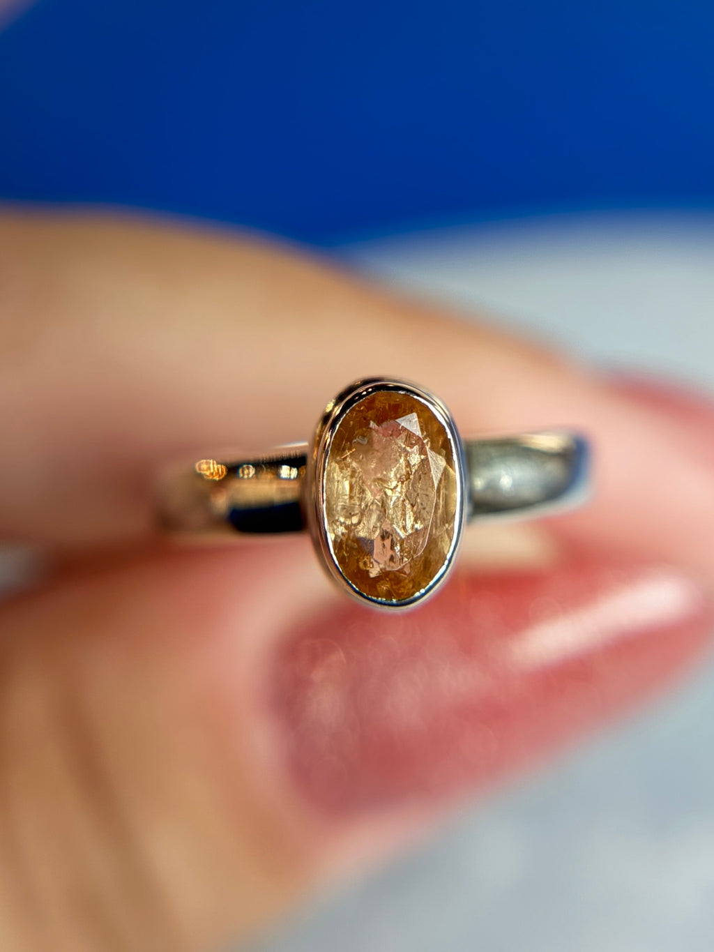 Imperial Topaz Ring Size 5 Sterling Silver￼