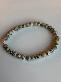 Large Dalmatian Jasper Bracelet 6mm Sterling Silver