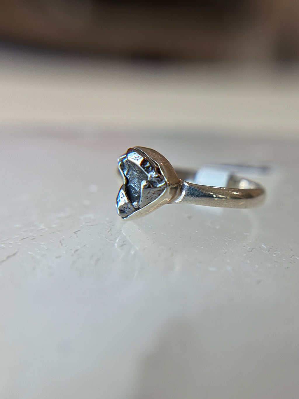 Meteorite from Argentina Sterling Silver Ring Size 10
