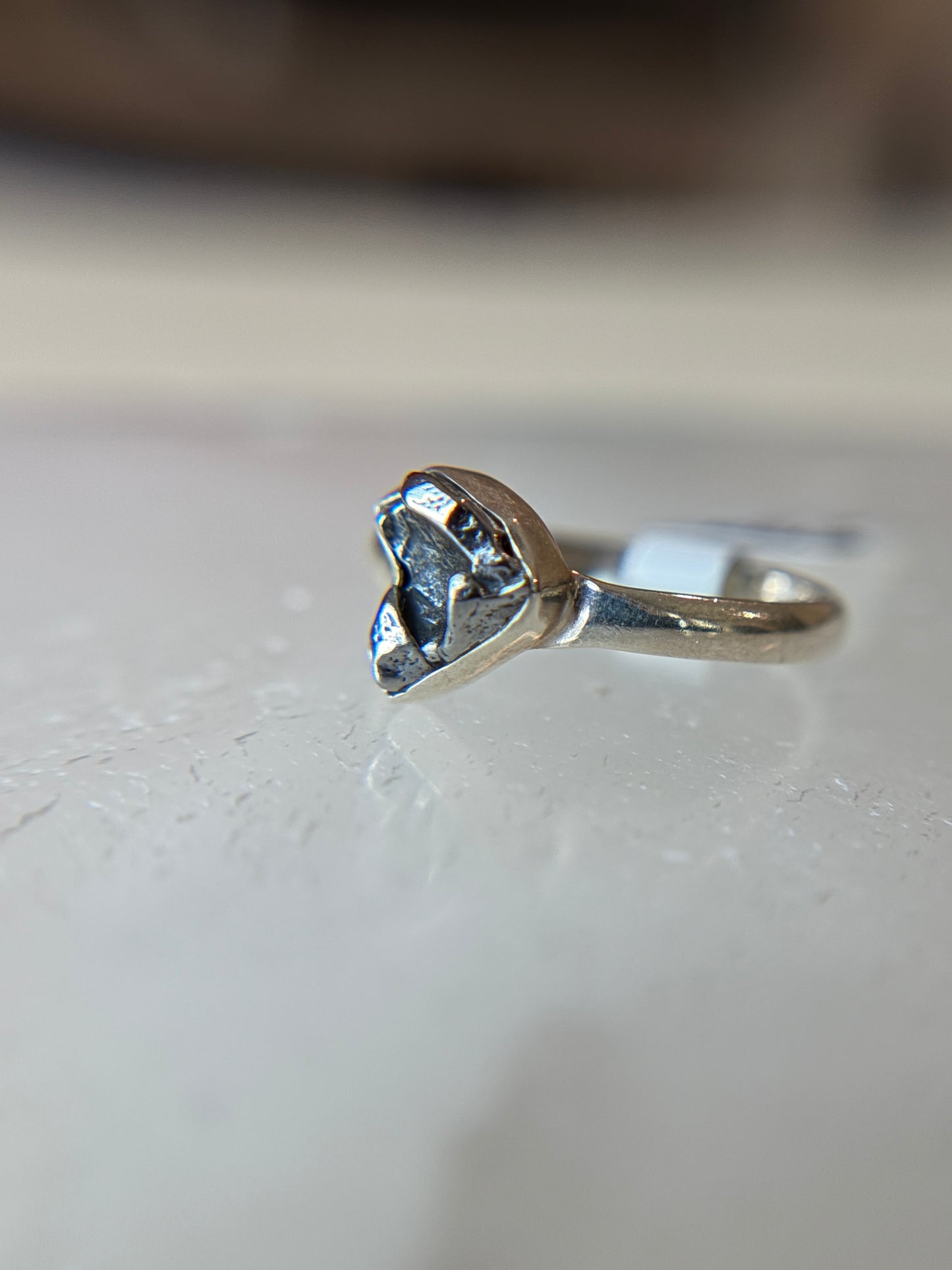 Meteorite from Argentina Sterling Silver Ring Size 10