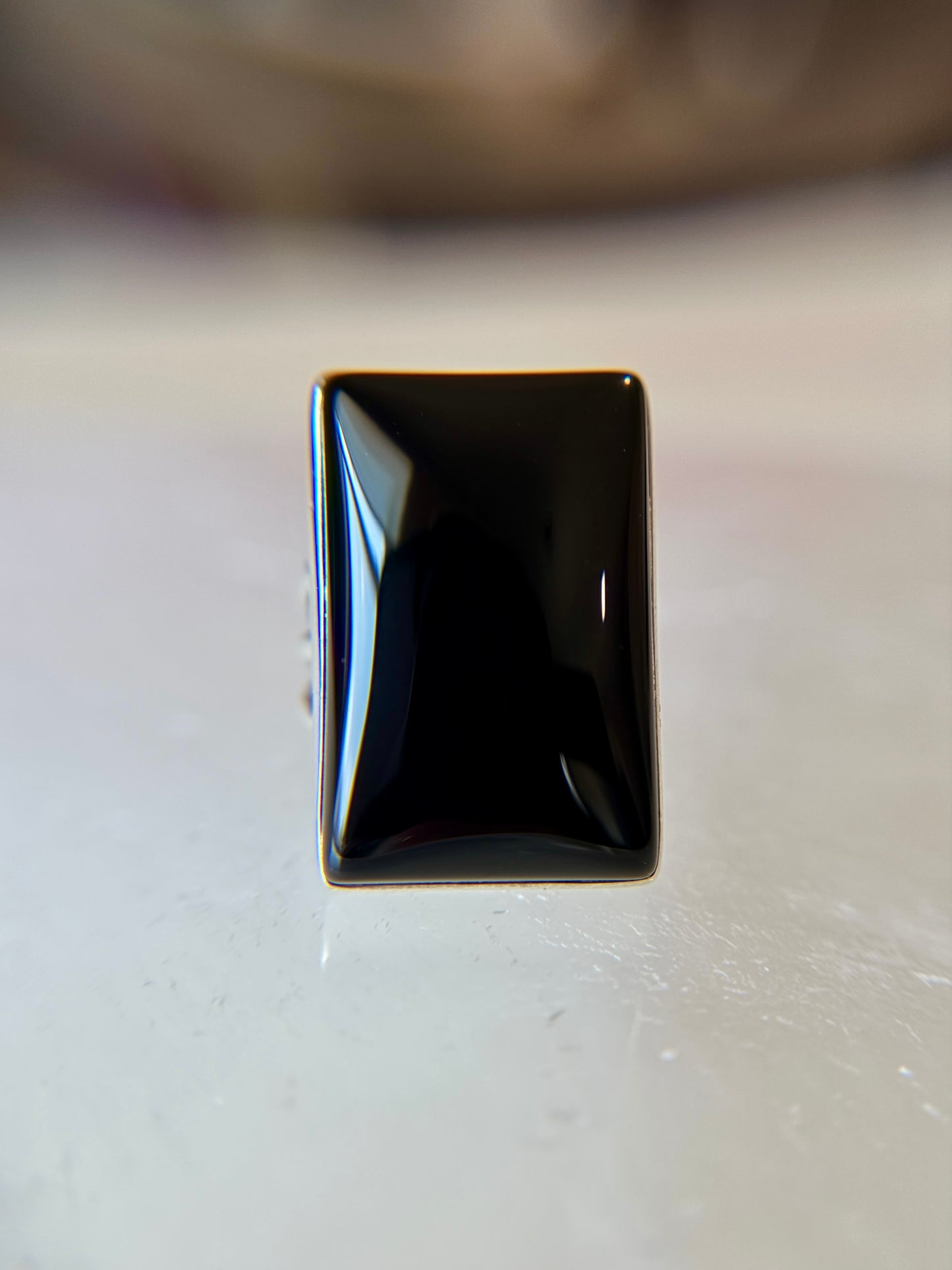 Onyx Sterling Silver Ring Size 6