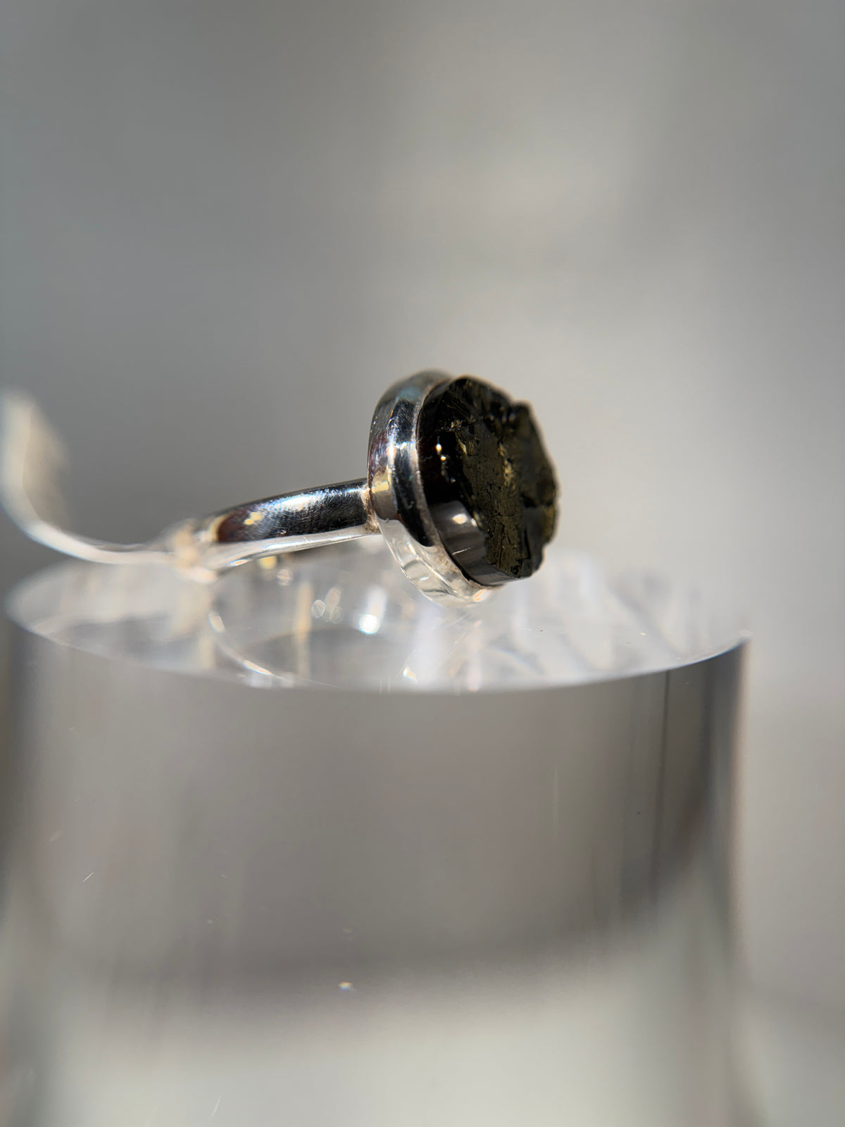 Shungite Sterling Silver Ring Size 6